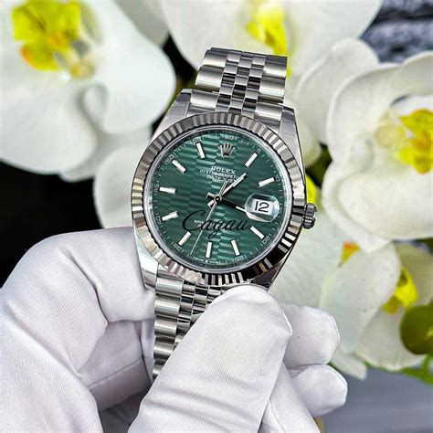 rolex green fluted motif dial|rolex datejust 41 oyster.